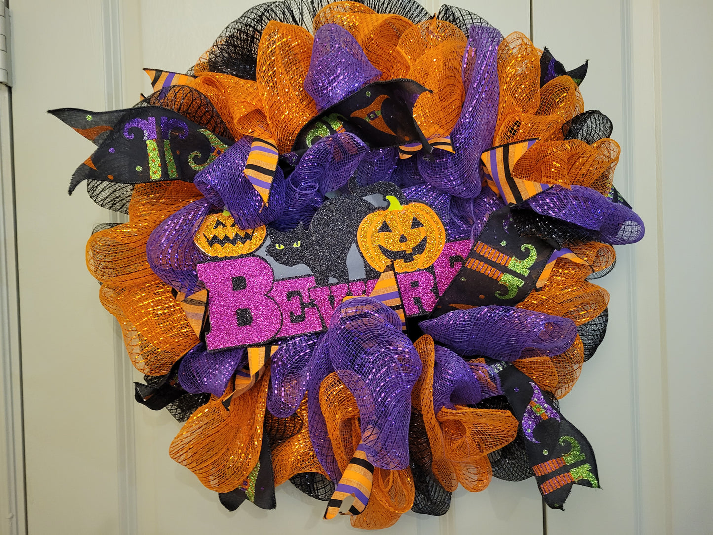 Beware Halloween Wreath